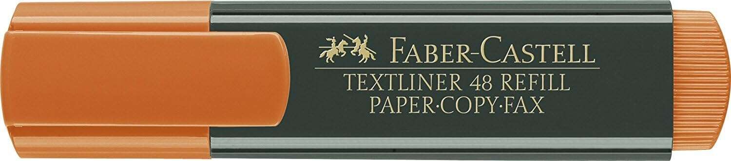 Faber-Castell Rotulador Marcador Fluorescente Textliner 48 - Punta Biselada - Trazo entre 1.2mm y 5mm - Tinta con Base de Agua - Color Naranja · Pack de 10 uds.