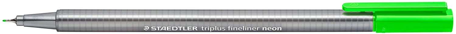 Staedtler Triplus Fineliner 334 Rotulador de Punta Fina - Trazo de 0.3mm - Tinta Base de Agua - Color Verde Neon · Pack de 10 uds.