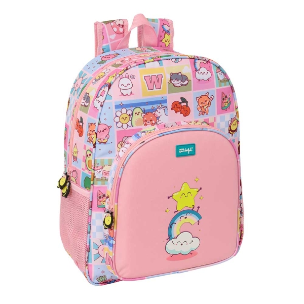 Safta Mr. Wonderful Comic Mochila - Adaptable a Carro - Bolsillo Frontal - Portabotellas - Cremallera con Doble Tirador - Asa de Mano - Hombreras y Espalda Acolchada - 33x42x14cm - Color Rosa