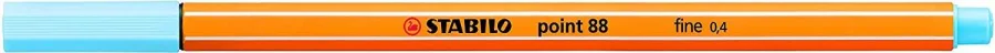 Stabilo Point 88 Rotulador de Punta Fina de Fibra - Trazo de 0.4 mm - Tinta con Base de Agua - Color Azul Hielo · Pack de 10 uds.