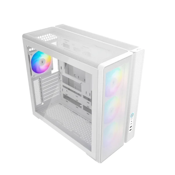 Sama S50 Caja Torre ATX - Lateral Cristal Templado - 2 x USB-A 3.0, 1 x USB-C 3.2 - 1 x Audio 1 x Micro - 4 Ventiladores ARGB - Color Blanco