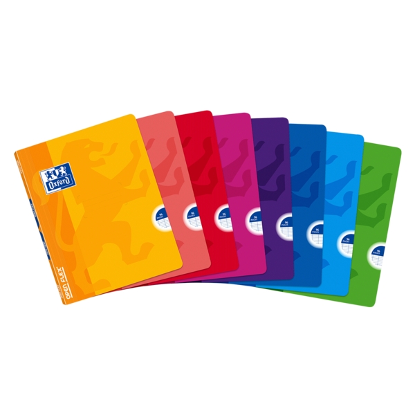 Oxford School Classic Openflex Libreta Grapada A5+ 48 Hojas 1 Linea con Margen - Tapa de Plastico Translucido - Ideal para Estudiantes - Colores Surtidos · Pack de 10 uds.