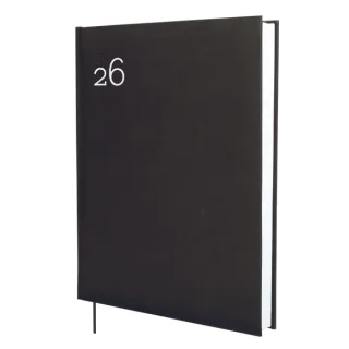 Finocam Dynamic Milano Agenda Profesional - Anual 2026 - Tapa Dura Acolchada - Formato Y12 - 214x30x275mm - 1 Dia por Pagina - Color Negro
