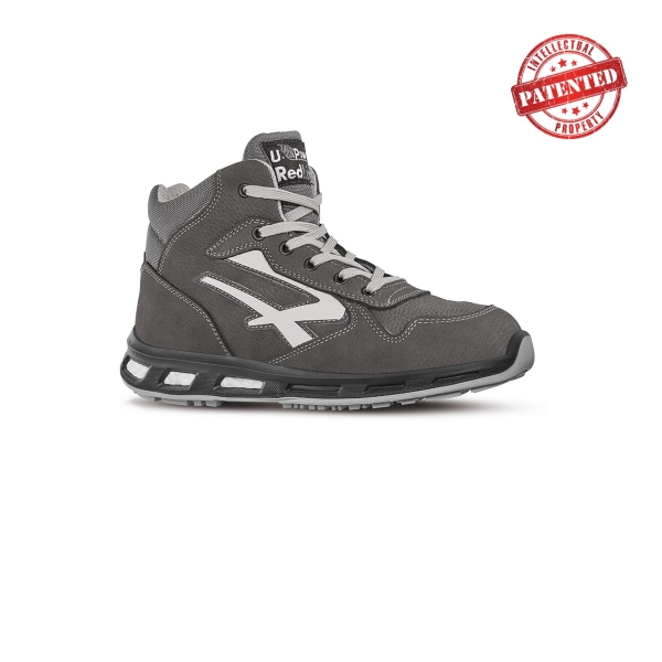 Upower Infinity S ESD Calzado de Seguridad Altos - Talla 35 - Duraderos y Ligeros, Cuero Nubuck, Puntera de Aluminio, Hidrofugos, Antiarrugas, Antideslizantes, Suela de Poliuretano, Proteccion S3S CI FO SR - Color Gris