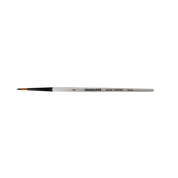 Daler Rowney Graduate Pincel Multitecnica - Pelo Sintetico - Mango Corto - Redondo Nº 4 · Pack de 3 uds.
