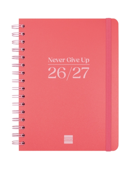 Finocam Cosmo Flex Agenda Escolar 26/27 - Semana Vista Horizontal - Formato 4º - 155x212mm - Tapas de Polipropileno - Papel de 80g/m2 - Espiral Metalica - Esquinas Microperforadas - Color Rojo