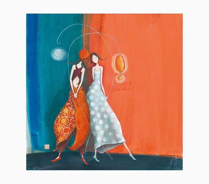 Pictura Gaëlle Boissonnard Tarjeta Doble - Acabado en Barniz de Relieve UV Grueso - Laminado Mate de Tacto Suave - 16x16cm - Papel con Certificacion FSC