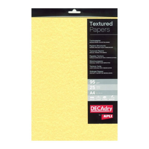 Apli Pack de 25 Hojas de Papel Pergamino - 95gr - Diseño Doble Cara - Ideal para Invitaciones, Diplomas y Manualidades - Compatible con Impresoras Inkjet, Laser y Fotocopiadoras - Color Oro
