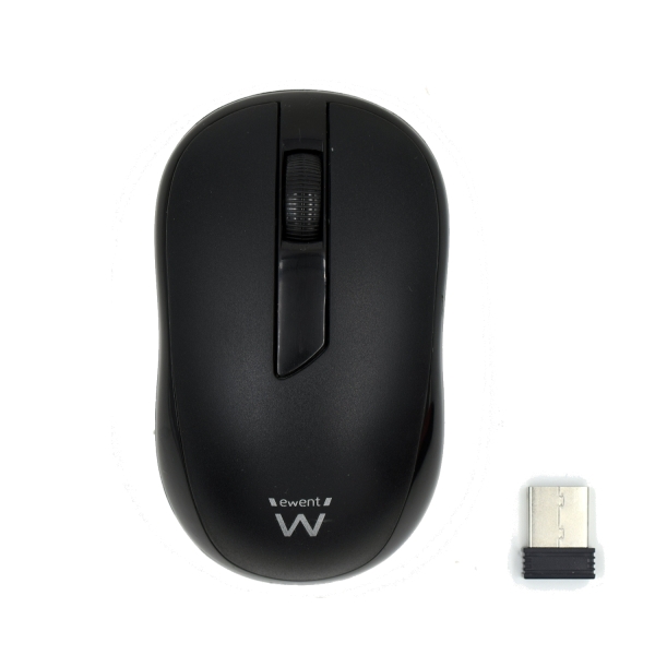 Ewent Raton Inalambrico 2.4hz - Receptor USB-A - 1000dpi - 1 Bateria AA (Incluida) - Color Negro