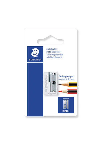 Staedtler 510 10 Sacapuntas Metalico con Cuchilla de Metal - Angulo de Afilado de 23° - 1 Agujero