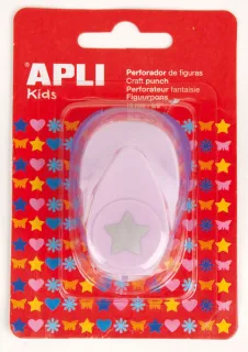 Apli Perforadora de Papel en Forma de Estrella - Figura de 16mm - Alta Calidad para Papel, Carton y Cartulina - Deposito de Restos de Papel - Doble Uso para Decoracion - Ideal para Manualida