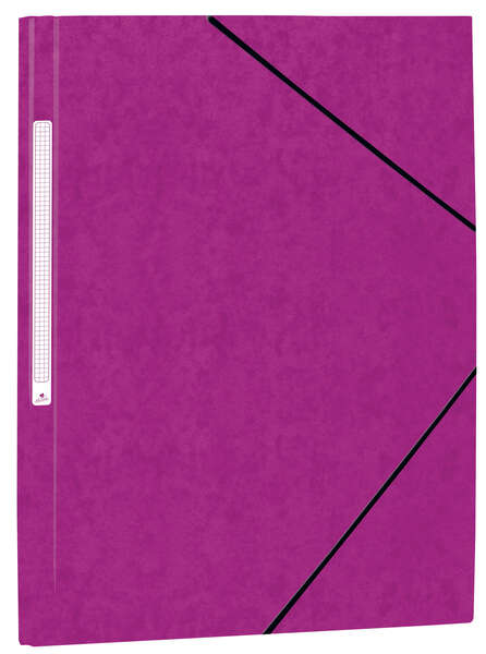 Mariola Carpeta de Carton Simil Prespan con Etiqueta en Lomo Folio 500gr/m2 - Medidas 34x25cm - Cierre con Goma Elastica - Color Violeta · Pack de 20 uds.