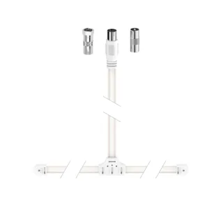 Hama Essential Antena Dipolo DAB+ - Cable Coaxial de 1.75m - Color Blanco