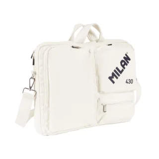 Milan 430 Since 1918 Maletin para Portatiles hasta 17" - Cierre de Cremallera - 3 Compartimentos - 42x34x9cm - Color Beige