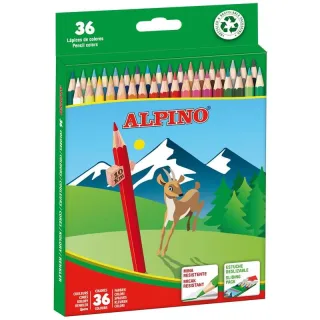 Alpino Pack de 36 Lapices de Colores - Mina de 3mm Resistente a la Rotura - Bandeja Extraible - Colores Vivos y Brillantes Surtido