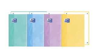 Oxford School Touch Europeanbook 1 Cuaderno A5+ 80 Hojas Microperforadas Rayado Dots - Tapa Extradura - Colores Pastel Surtidos · Pack de 5 uds.