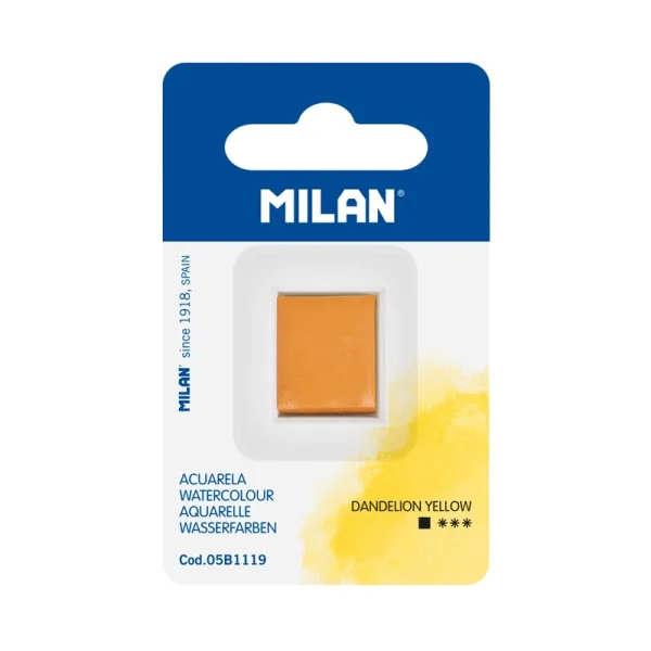 Milan Art Acuarela de Recambio - Medio Godet - Color Amarillo