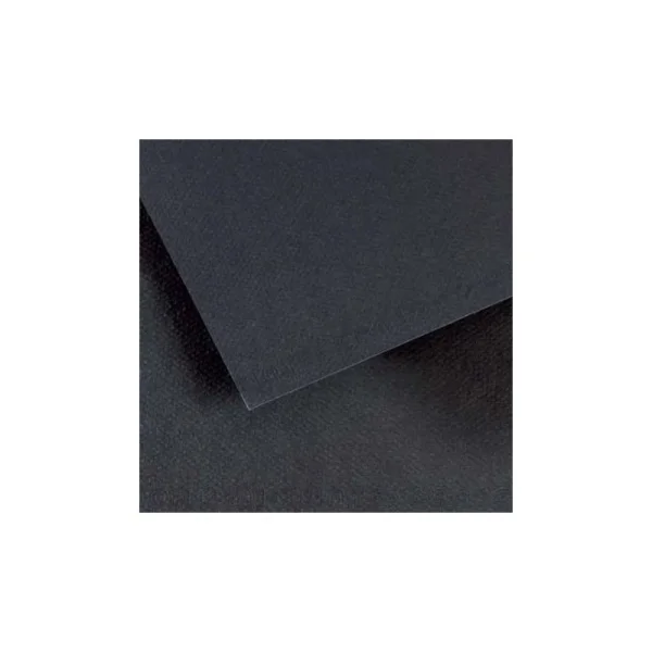 Canson Mi-Teintes Pack de 10 Hojas 160 g/m² - Tamaño 50 x 65cm - Doble Cara Grano Nido de Abeja y Grano Fino - Certificado FSC - Color Negro