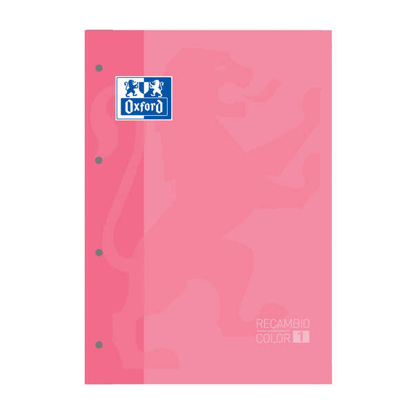 Oxford School Classic Cuaderno de Recambio - Tamaño A4 - Tapa Blanda - Encolado - Cuadricula 5x5 - 80 Hojas - Color Rosa Chicle · Pack de 5 uds.