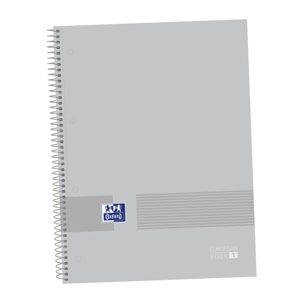Oxford & You A4+ Europeanbook - Tapa Extradura - 80 Hojas - Cuadricula 5x5 - Color Gris · Pack de 5 uds.