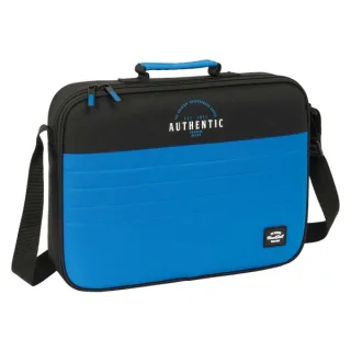 Safta Blackfit8 Underground Maletin con Cremallera - Bandolera Ajustable - Asa Forrada - Doble Tirador - Fondo Semirigido - 6L - 380x60x280mm - Color Negro y Azul
