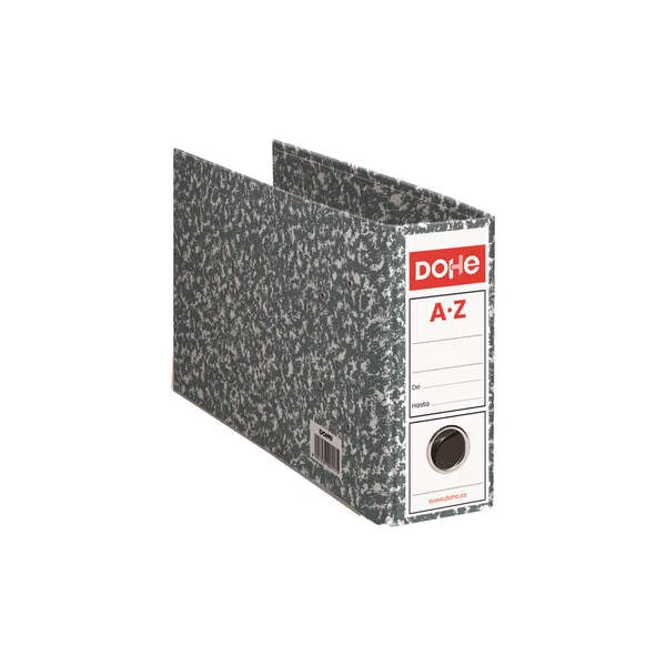 Dohe Archivador de Palanca - Formato Cuarto Apaisado - Medidas 287x210x75mm - Carton Forrado con Papel Impreso - Cantoneras Metalicas - Ollao y Palanca de Maxima Calidad - Color Gris Jaspeado