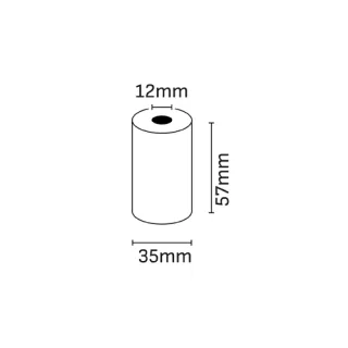 Oqonos Rollo de Papel Termico 57x35x12mm, Libre de BPA, FSC · Pack de 10 uds.