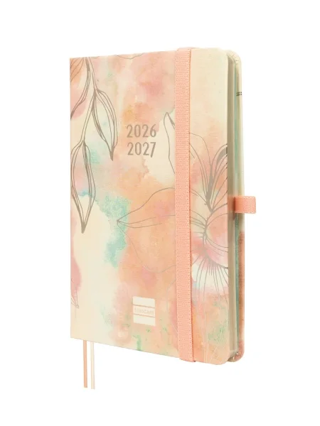 Finocam Minimal Agenda de Tapa Dura Internacional - 18 Meses - Semana Vista Horizontal - Formato M3 - 100x150mm - Papel Crema de 80g/m2 - Bolsillo Interior - Cierre con Goma - Multicolor