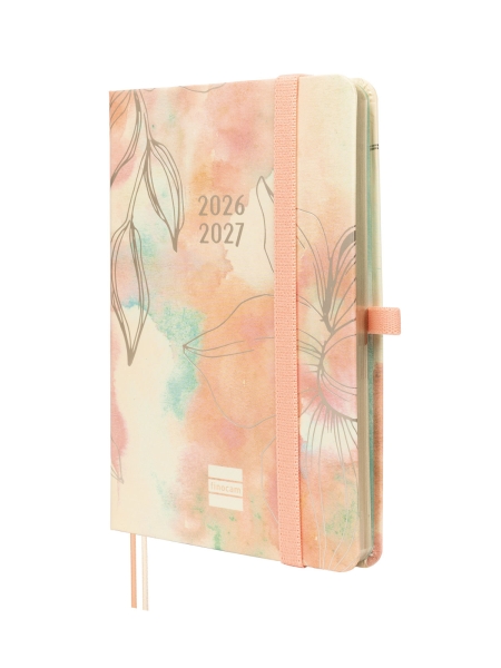 Finocam Minimal Agenda de Tapa Dura Internacional - 18 Meses - Semana Vista Horizontal - Formato M3 - 100x150mm - Papel Crema de 80g/m2 - Bolsillo Interior - Cierre con Goma - Multicolor