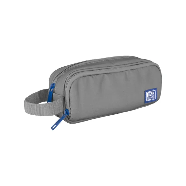 Oxford B-Smart Estuche Portatodo - 3 Compartimentos - Asa Lateral - Fabricado en Material Reciclado - Color Gris