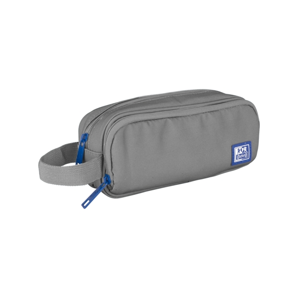 Oxford B-Smart Estuche Portatodo - 3 Compartimentos - Asa Lateral - Fabricado en Material Reciclado - Color Gris