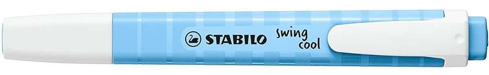 Stabilo Swing Cool Pastel Marcador Fluorescente - Cuerpo Plano - Punta Biselada - Trazo entre 1 y 4mm - Tinta con Base de Agua - Antisecado - Color Azul Ventoso · Pack de 10 uds.