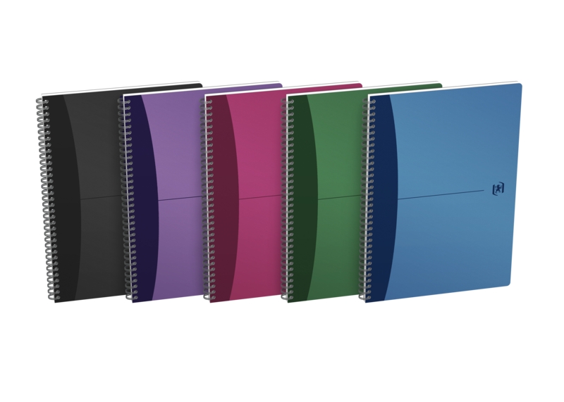 Oxford Office Urban Mix A4 Cuaderno Espiral - Tapa de Plastico Resistente - 90 Hojas Cuadriculadas 5x5 - Colores Surtidos · Pack de 5 uds.