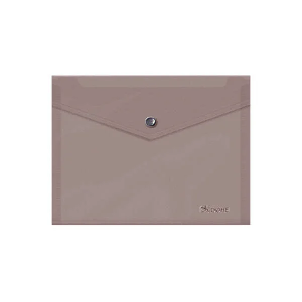 Dohe Sobre Portadocumentos A5 - Cierre de Broche - Polipropileno Translucido 150 Micras - Color Gris · Pack de 8 uds.