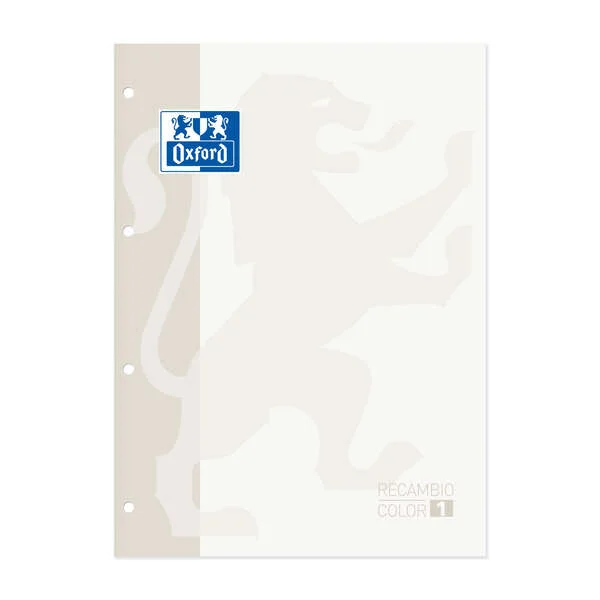 Oxford School Classic Cuaderno de Recambio A4 - Tapa Blanda - Encolado - 80 Hojas - Color Blanco · Pack de 5 uds.