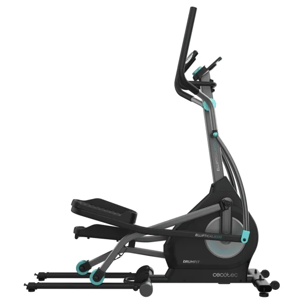 Cecotec Drumfit Elliptical 8000 Motor Pro Bicicleta Eliptica - Pantalla LCD - Volante de 8kg - App Kinomap - Plegable Verticalmente - 32 Niveles Magneticos - Zancada de 40cm - Pulsometro - Color Negro
