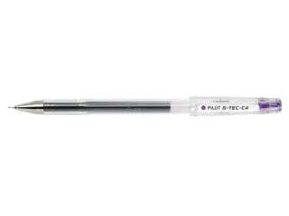 Pilot G-Tec C4 Boligrafo de Tinta Gel - Punta de Bola 0.4mm - Trazo 0.2mm - Extra Fino - Recargable - Color Violeta · Pack de 12 uds.
