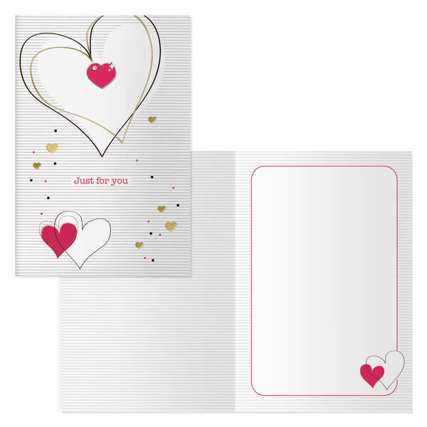 Dohe Pack de 6 Tarjetas de Felicitacion de San Valentin - 11.5x17cm - Impresion a Todo Color - Estampaciones con Pelicula de Color - Estampacion en Seco - Papel Offset Blanco de 300gr - Incl