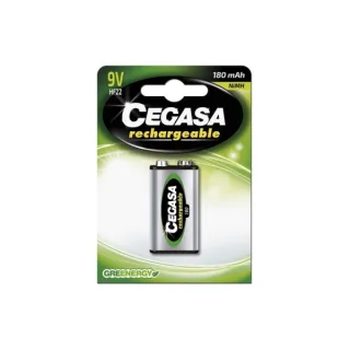 Cegasa Rechargeable Pack de 1 Pila Recargable HF22 9V 180mAh