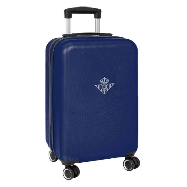 Safta Real Betis Balompie Maleta Trolley de Cabina 20” - Cierre con Candado - Interior con Bolsillo - Cintas con PVC - Ruedas Giratorias - Ajustable - 40.10 L - 345x200x550mm - Color Azul Marino