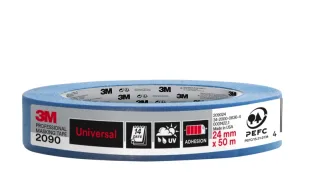 3M Cinta de Enmascarar Profesional - Multisuperficie - 24mm x 50m - 100% PEFC - Color Azul