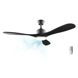Cecotec EnergySilence Aero 5290 Stone Pro Ventilador de Techo con 3 Aspas y Luz - 50W - Diametro de 52" - LED de 24W - Ajuste de Altura de 15 a 25cm - 5 Velocidades - Modo Invierno - Color N