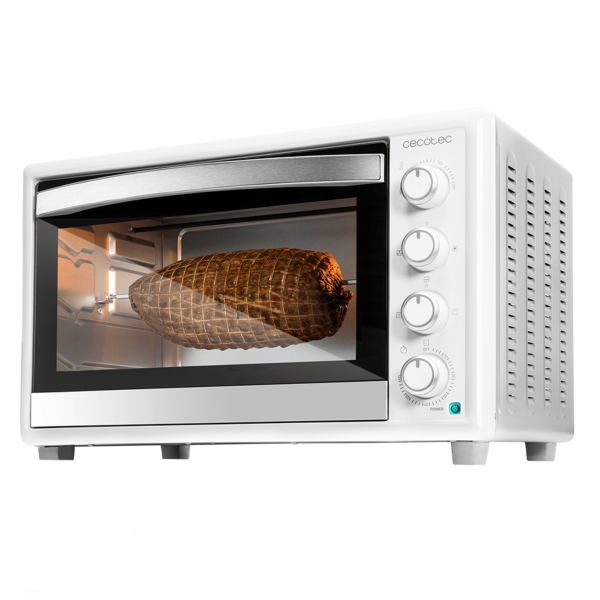 Cecotec Bake and Toast 4600 Gyro Horno de Sobremesa - 2000W - Capacidad de 46L - 12 Funciones - Rustidor Giratorio - Horneado por Conveccion - Luz Interior - Puerta de Doble Cristal - Color