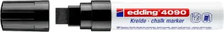Edding 4090 Rotulador de Tiza Liquida - Punta Biselada - Trazo entre 4 y 15mm - Olor Neutro - Color Negro · Pack de 5 uds.