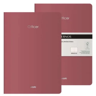 Dohe Officer Cuaderno Notebook A4 40 Hojas Lisas - Papel Ahuesado 90 g/m2 - Tapa en Cartulina 300g/m2 - Color Burdeos · Pack de 2 uds.