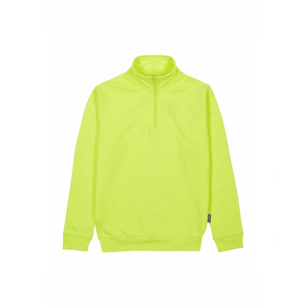 Upower Tautra Sudadera de Trabajo Confortable y Duradera - Talla 2XL - Polialgodon Perchado, Media Cremallera, Manga Redonda, Cuello Ajustable, Proteccion DPI1 - Color Amarillo