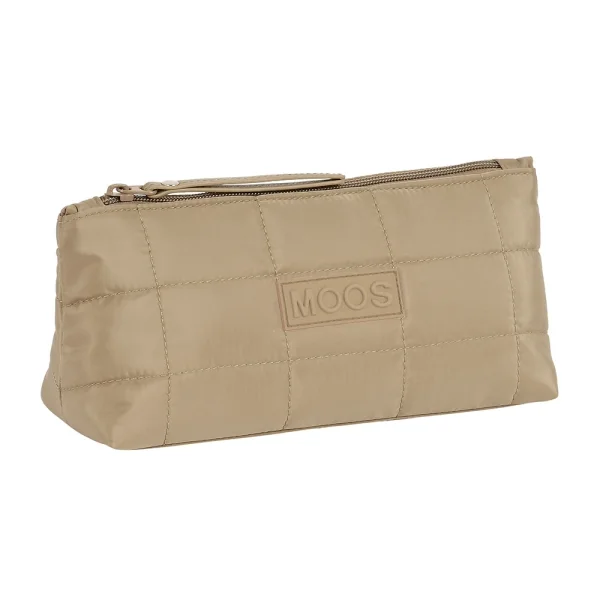 Safta Moos Capsula Camel Neceser Compacto de 2L - Cremallera - Cuadradro - Acolchado - 230x80x120mm - Color Arena