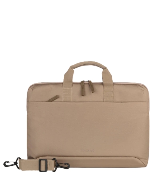 Tucano Smilza Maletin Portatil 15,6" - Tamaño Slim - Sistema Anti-Choques - Mango Doble - Color Beige