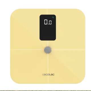 Cecotec Surface Precision 10400 Smart Healthy Vision Yellow Bascula Corporal hasta 180kg - Pantalla LCD - Bluetooth 4.0 - Cristal Templado - Patas Antideslizantes - Cinta Metrica - Color Ama
