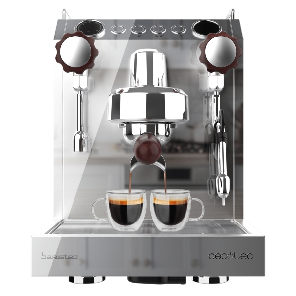 Cecotec Baristeo Classic Cafetera Espresso - 2700W - Sistema de Pre-Infusion - 15Bar - Control PID - Deposito 2.5L Extraible - Grifos Independientes - Temperatura Ajustable - Color Gris Meta